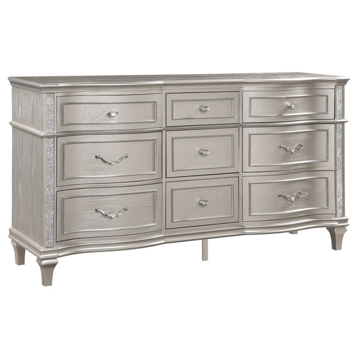 Evangeline 9-drawer Dresser Silver Oak - Theo's Factory Direct Mattress & Furniture (Columbus, OH)