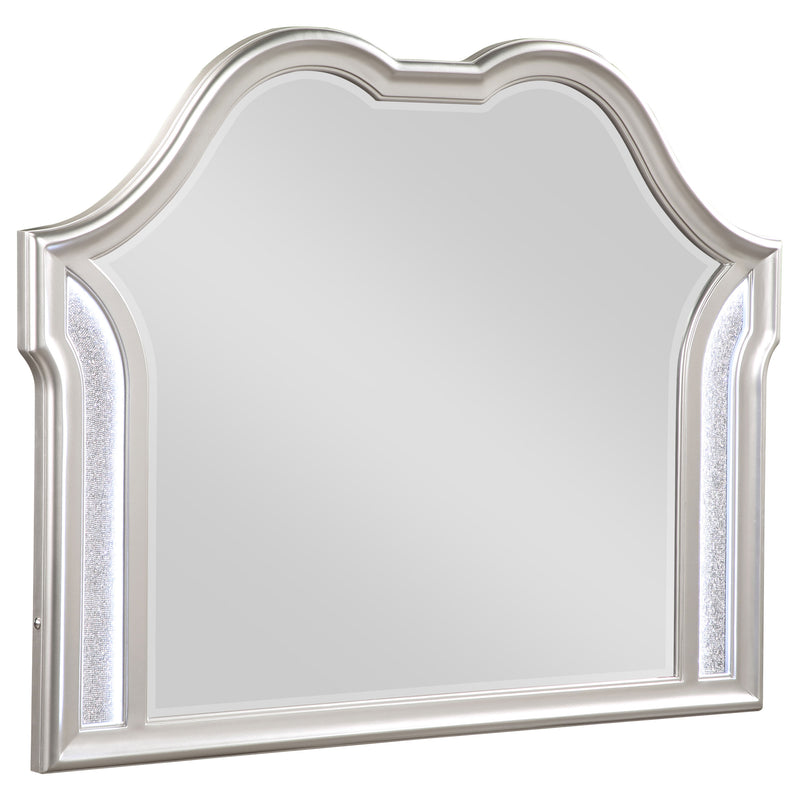 Evangeline Camel Top Dresser Mirror Silver Oak - Theo's Factory Direct Mattress & Furniture (Columbus, OH)