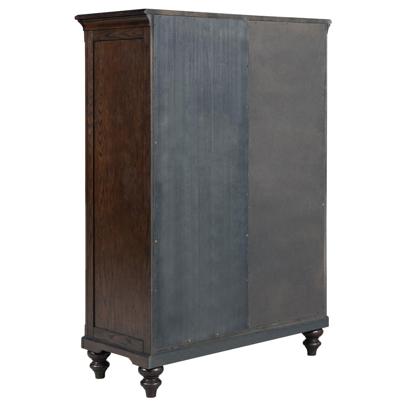 Andover 6-drawer Tempered Glass Door Chest Dark Oak - Theo's Factory Direct Mattress & Furniture (Columbus, OH)