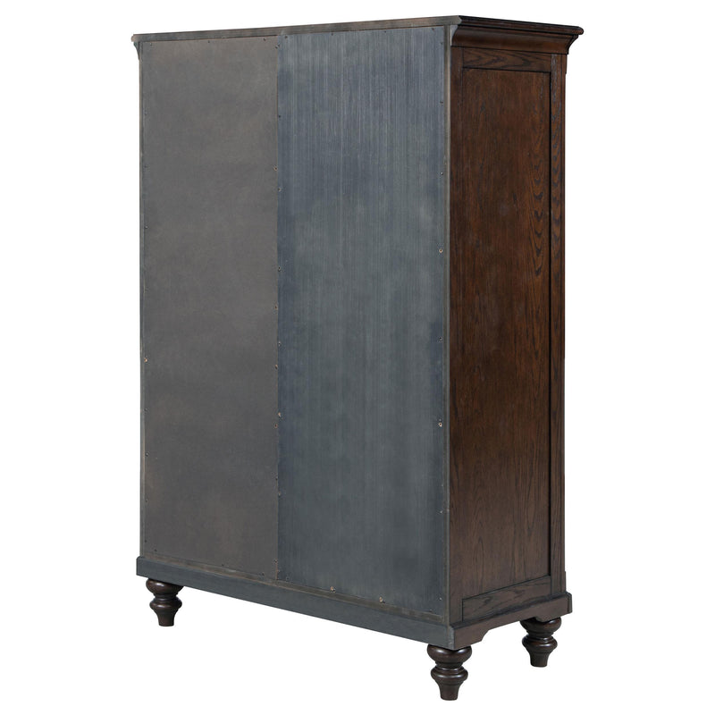 Andover 6-drawer Tempered Glass Door Chest Dark Oak - Theo's Factory Direct Mattress & Furniture (Columbus, OH)