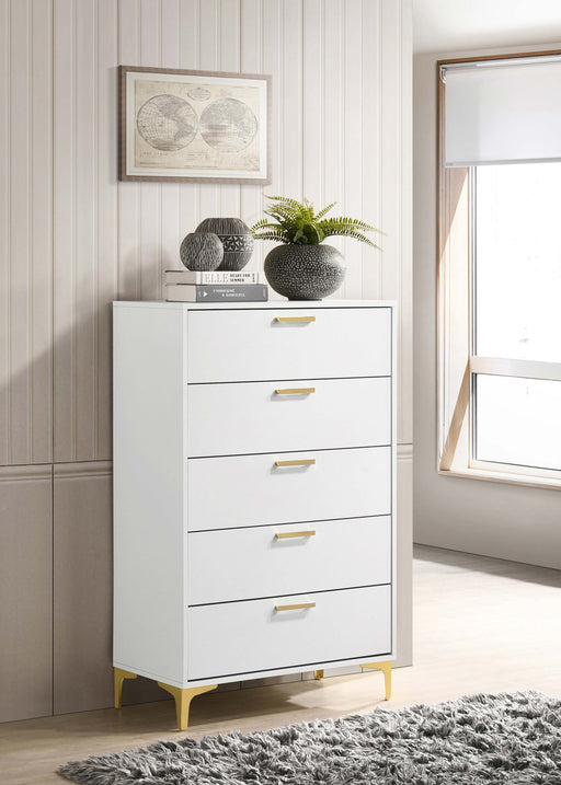Kendall 5-drawer Chest White - Theo's Factory Direct Mattress & Furniture (Columbus, OH)