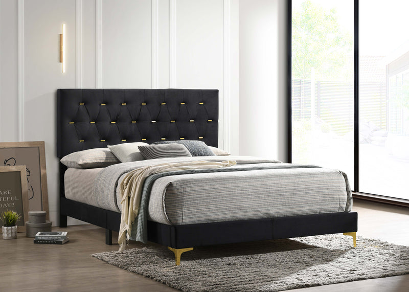 Kendall Panel Bed E.King, & Queen Black & White - Theo's Factory Direct Mattress & Furniture (Columbus, OH)