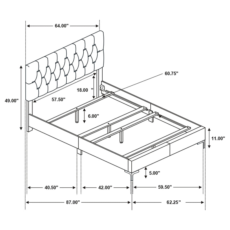 Kendall Panel Bed E.King, & Queen Black & White - Theo's Factory Direct Mattress & Furniture (Columbus, OH)
