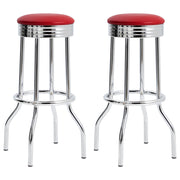 Theodore Upholstered Top Bar Stools Red and Chrome (Set of 2) - Theo's Factory Direct Mattress & Furniture (Columbus, OH)