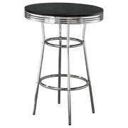 Theodore Round Bar Table Black and Chrome - Theo's Factory Direct Mattress & Furniture (Columbus, OH)
