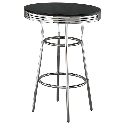 Theodore Round Bar Table Black and Chrome - Theo's Factory Direct Mattress & Furniture (Columbus, OH)