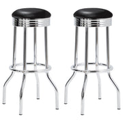 Theodore Upholstered Top Bar Stools Black and Chrome (Set of 2) - Theo's Factory Direct Mattress & Furniture (Columbus, OH)