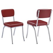 Retro Open Back Side Chairs Red and Chrome (Set of 2) - Theo's Factory Direct Mattress & Furniture (Columbus, OH)