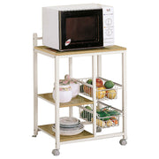 Kelvin 2-shelf Kitchen Cart Natural Brown and White - Theo's Factory Direct Mattress & Furniture (Columbus, OH)