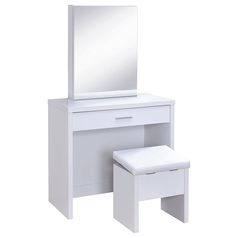Harvey 2-piece Vanity Set with Lift-Top Stool White - Theo's Factory Direct Mattress & Furniture (Columbus, OH)