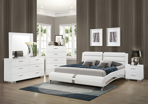 Jeremaine 5-piece California King Bedroom Set Glossy White - Theo's Factory Direct Mattress & Furniture (Columbus, OH)