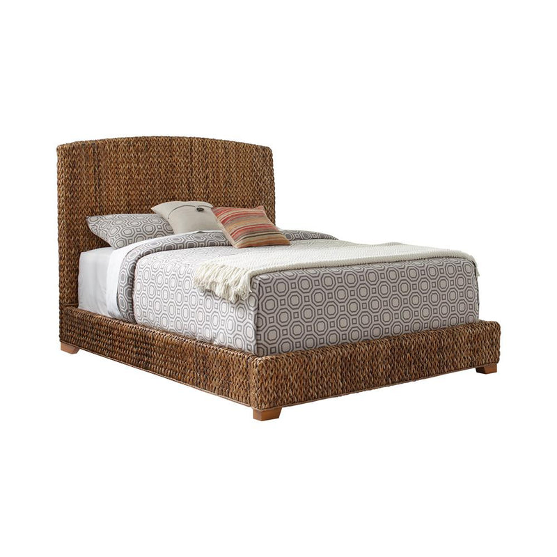Laughton Hand-Woven Banana Leaf California King, E.King, & Queen Bed Amber - Theo's Factory Direct Mattress & Furniture (Columbus, OH)
