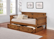 Oakdale Wood Twin Daybed with Trundle Rustic Honey - Theo's Factory Direct Mattress & Furniture (Columbus, OH)