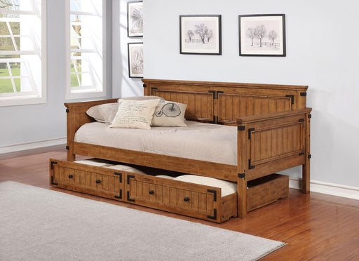 Oakdale Wood Twin Daybed with Trundle Rustic Honey - Theo's Factory Direct Mattress & Furniture (Columbus, OH)