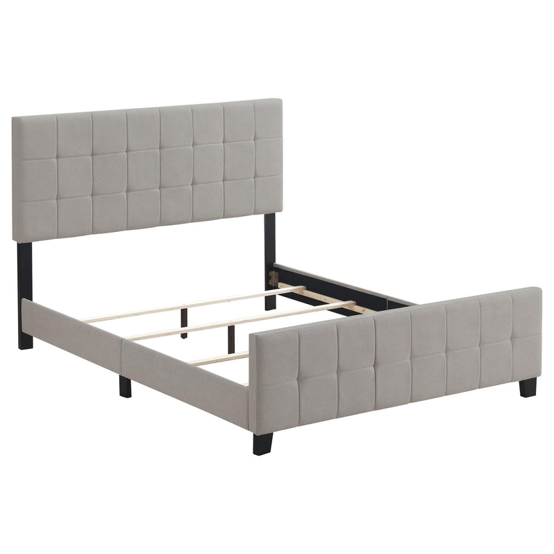 Fairfield Eastern King & Queen Upholstered Panel Bed Beige & Grey - Theo's Factory Direct Mattress & Furniture (Columbus, OH)
