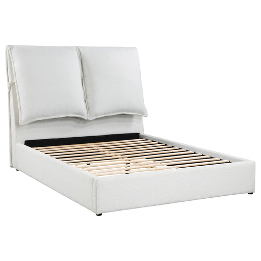 Gwendoline Upholstered Platform Bed with Pillow Headboard White - Theo's Factory Direct Mattress & Furniture (Columbus, OH)