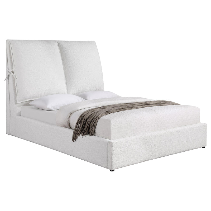 Gwendoline Upholstered Platform Bed with Pillow Headboard White - Theo's Factory Direct Mattress & Furniture (Columbus, OH)