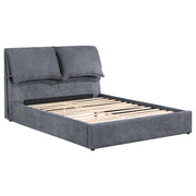 Laurel Upholstered Platform Bed with Pillow Headboard Charcoal Grey - Theo's Factory Direct Mattress & Furniture (Columbus, OH)