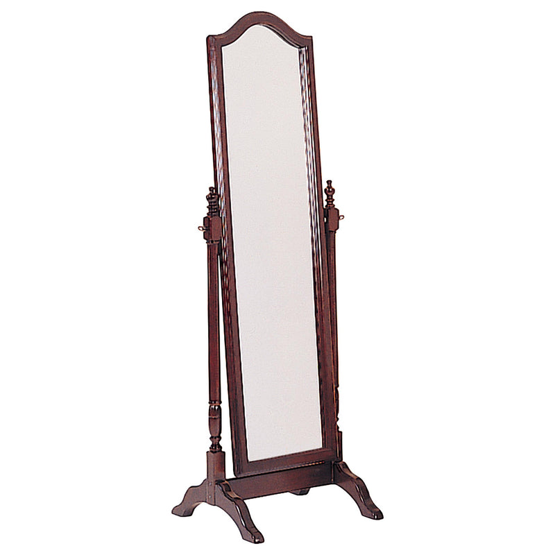 Cabot Rectangular Cheval Mirror with Arched Top Merlot - Theo's Factory Direct Mattress & Furniture (Columbus, OH)