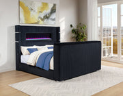 Tisdall Wingback TV Bed with Flame Visualizer - Theo's Factory Direct Mattress & Furniture (Columbus, OH)