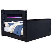 Tisdall Wingback TV Bed with Flame Visualizer - Theo's Factory Direct Mattress & Furniture (Columbus, OH)