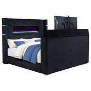 Tisdall Wingback TV Bed with Flame Visualizer - Theo's Factory Direct Mattress & Furniture (Columbus, OH)