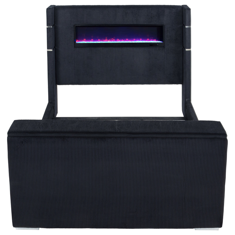 Tisdall Wingback TV Bed with Flame Visualizer - Theo's Factory Direct Mattress & Furniture (Columbus, OH)