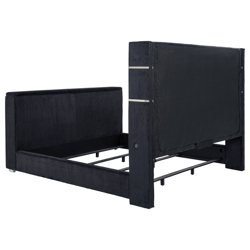 Tisdall Wingback TV Bed with Flame Visualizer - Theo's Factory Direct Mattress & Furniture (Columbus, OH)