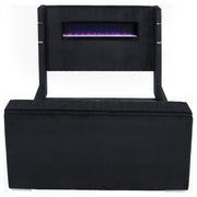 Tisdall Wingback TV Bed with Flame Visualizer - Theo's Factory Direct Mattress & Furniture (Columbus, OH)