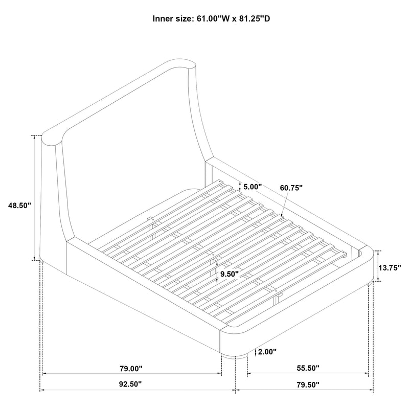 Rennes Wingback Platform Bed - Theo's Factory Direct Mattress & Furniture (Columbus, OH)