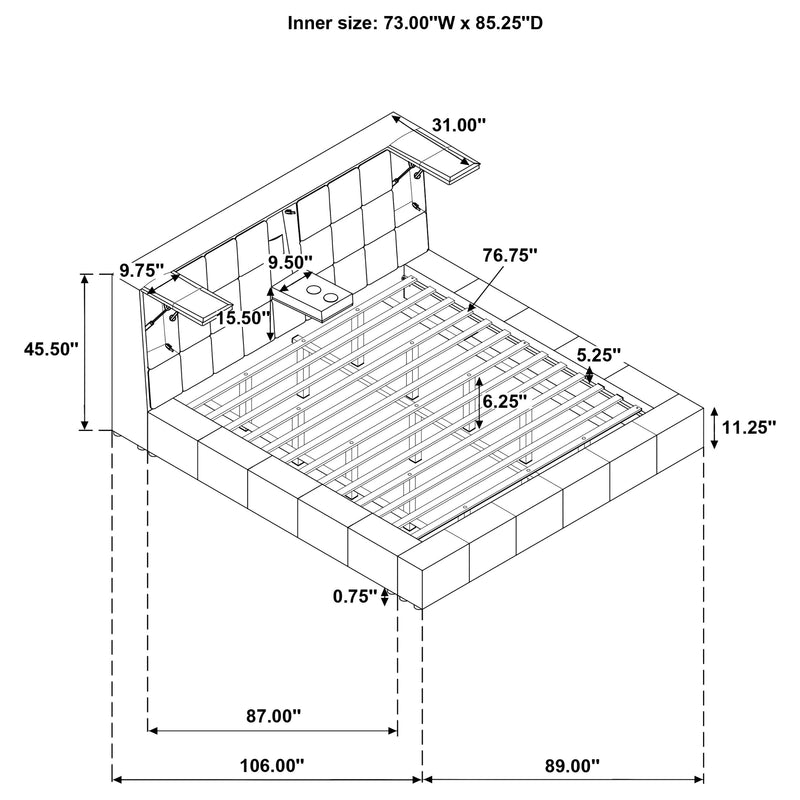Dreux Panel Platform Bed - Theo's Factory Direct Mattress & Furniture (Columbus, OH)