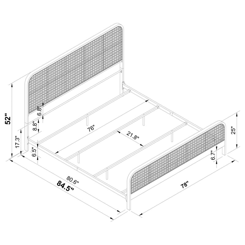 Lanewood Eastern King & Queen Bed Black & White - Theo's Factory Direct Mattress & Furniture (Columbus, OH)