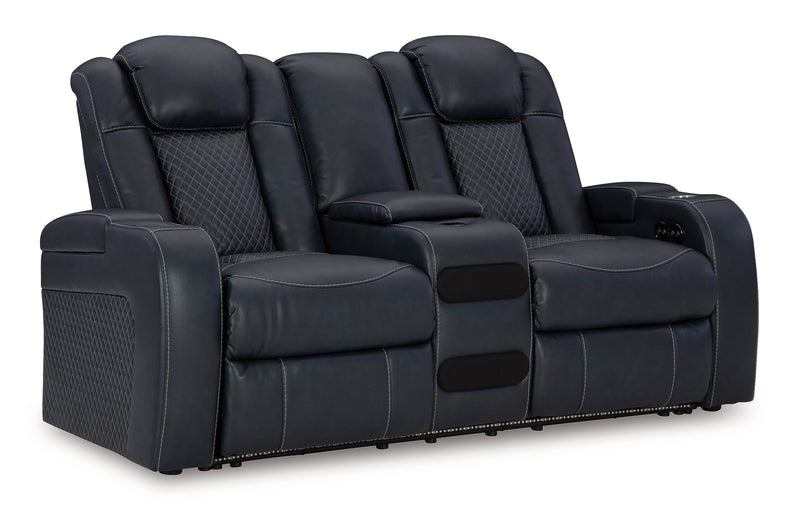 Fyne-Dyme Power Reclining Loveseat with Console - Theo's Factory Direct Mattress & Furniture (Columbus, OH)