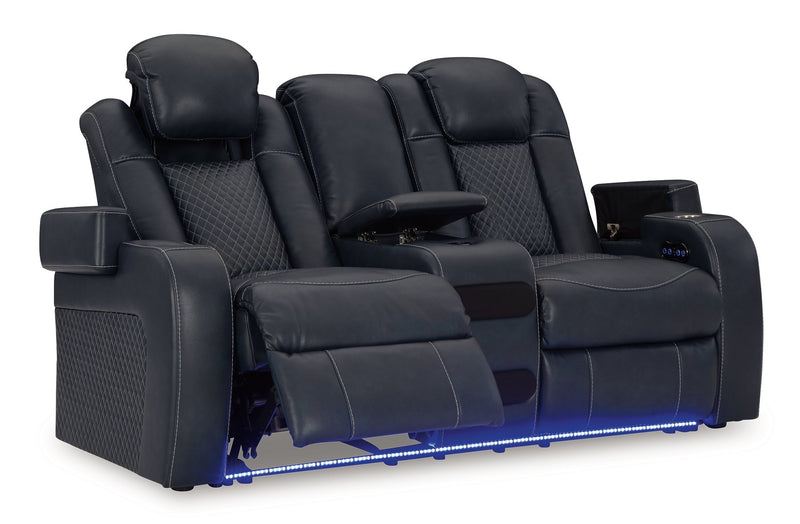 Fyne-Dyme Power Reclining Loveseat with Console - Theo's Factory Direct Mattress & Furniture (Columbus, OH)