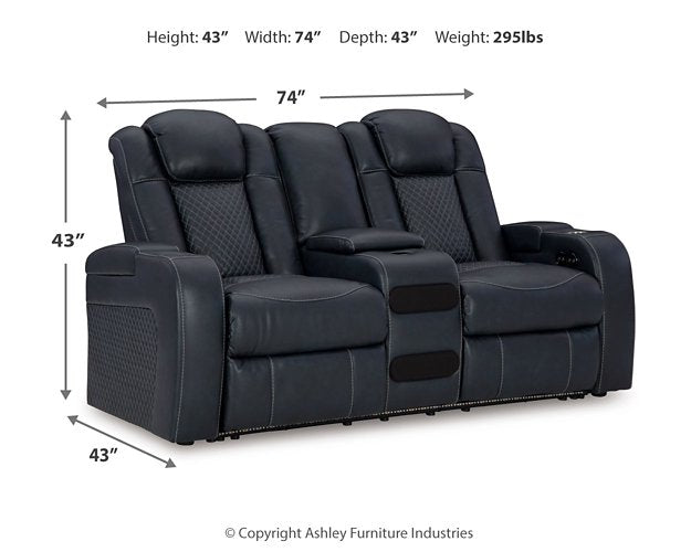 Fyne-Dyme Power Reclining Loveseat with Console - Theo's Factory Direct Mattress & Furniture (Columbus, OH)
