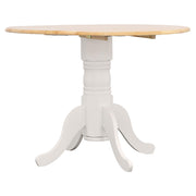Allison Drop Leaf Round Dining Table Natural Brown and White - Theo's Factory Direct Mattress & Furniture (Columbus, OH)