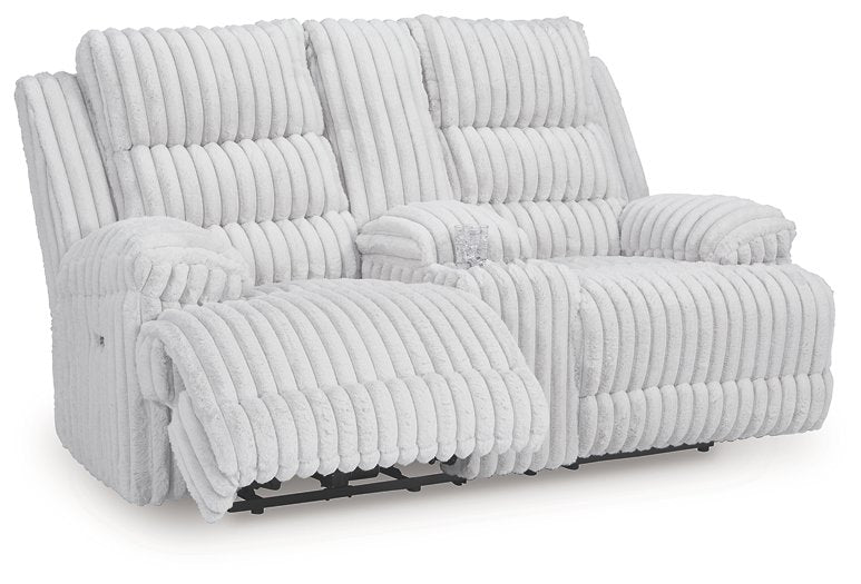 Rhines Falls Power Reclining Loveseat with Console - Theo's Factory Direct Mattress & Furniture (Columbus, OH)