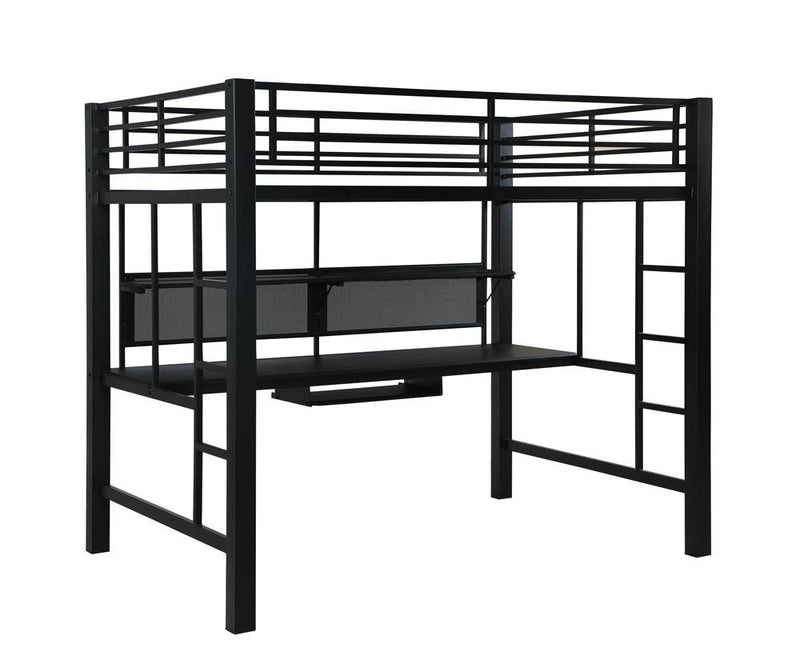 Avalon Full Workstation Loft Bed Black - Theo's Factory Direct Mattress & Furniture (Columbus, OH)