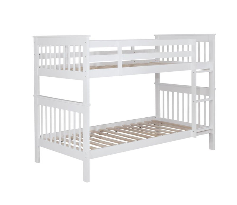 Chapman Twin Over Twin Bunk Bed White - Theo's Factory Direct Mattress & Furniture (Columbus, OH)