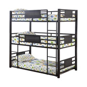 Rogen Twin Triple Bunk Bed Dark Bronze - Theo's Factory Direct Mattress & Furniture (Columbus, OH)