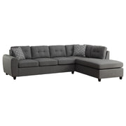 Stonenesse Tufted Sectional Grey - Theo's Factory Direct Mattress & Furniture (Columbus, OH)