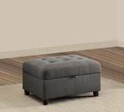 Stonenesse Tufted Storage Ottoman Grey - Theo's Factory Direct Mattress & Furniture (Columbus, OH)