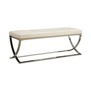 Walton Bench with Metal Base White and Chrome - Theo's Factory Direct Mattress & Furniture (Columbus, OH)