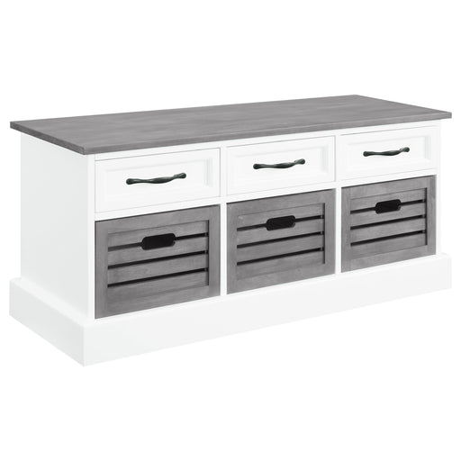 Alma 3-drawer Storage Bench White and Weathered Grey - Theo's Factory Direct Mattress & Furniture (Columbus, OH)