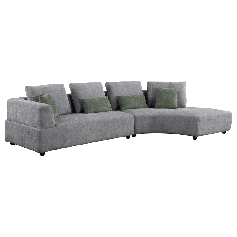 Toscano 134-inch Upholstered Sectional Sofa Grey - Theo's Factory Direct Mattress & Furniture (Columbus, OH)