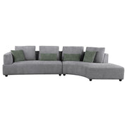 Toscano 134-inch Upholstered Sectional Sofa Grey - Theo's Factory Direct Mattress & Furniture (Columbus, OH)