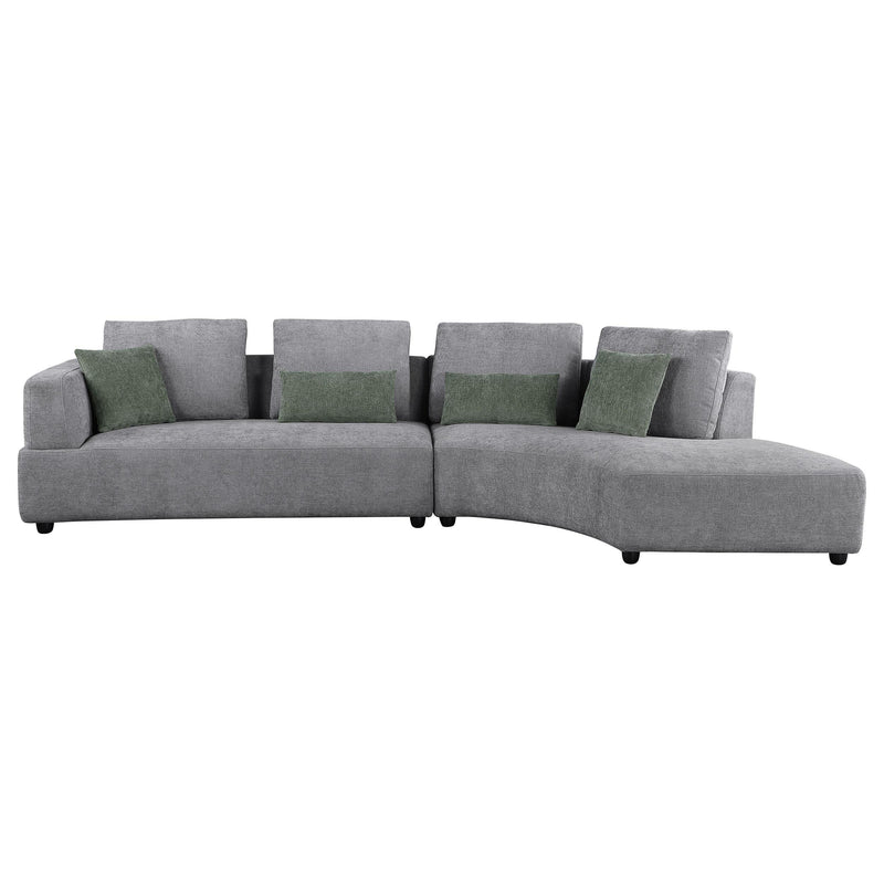Toscano 134-inch Upholstered Sectional Sofa Grey - Theo's Factory Direct Mattress & Furniture (Columbus, OH)