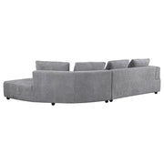 Toscano 134-inch Upholstered Sectional Sofa Grey - Theo's Factory Direct Mattress & Furniture (Columbus, OH)