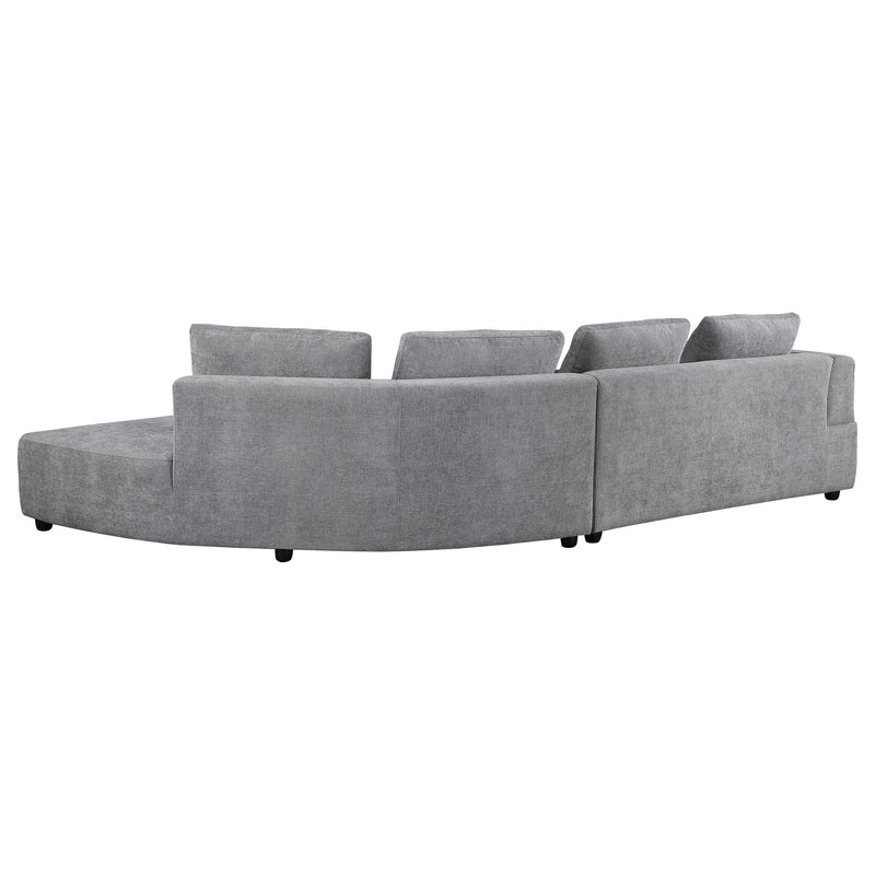 Toscano 134-inch Upholstered Sectional Sofa Grey - Theo's Factory Direct Mattress & Furniture (Columbus, OH)