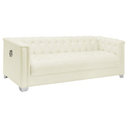 Chaviano Tufted Upholstered Sofa Pearl White - Theo's Factory Direct Mattress & Furniture (Columbus, OH)